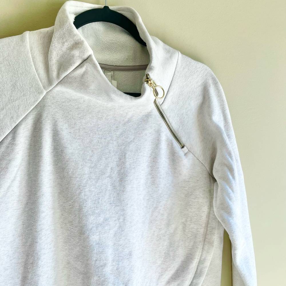 Athleta Oatmeal Kozy Karma Asym Pullover Sweatshirt - Picture 5 of 6